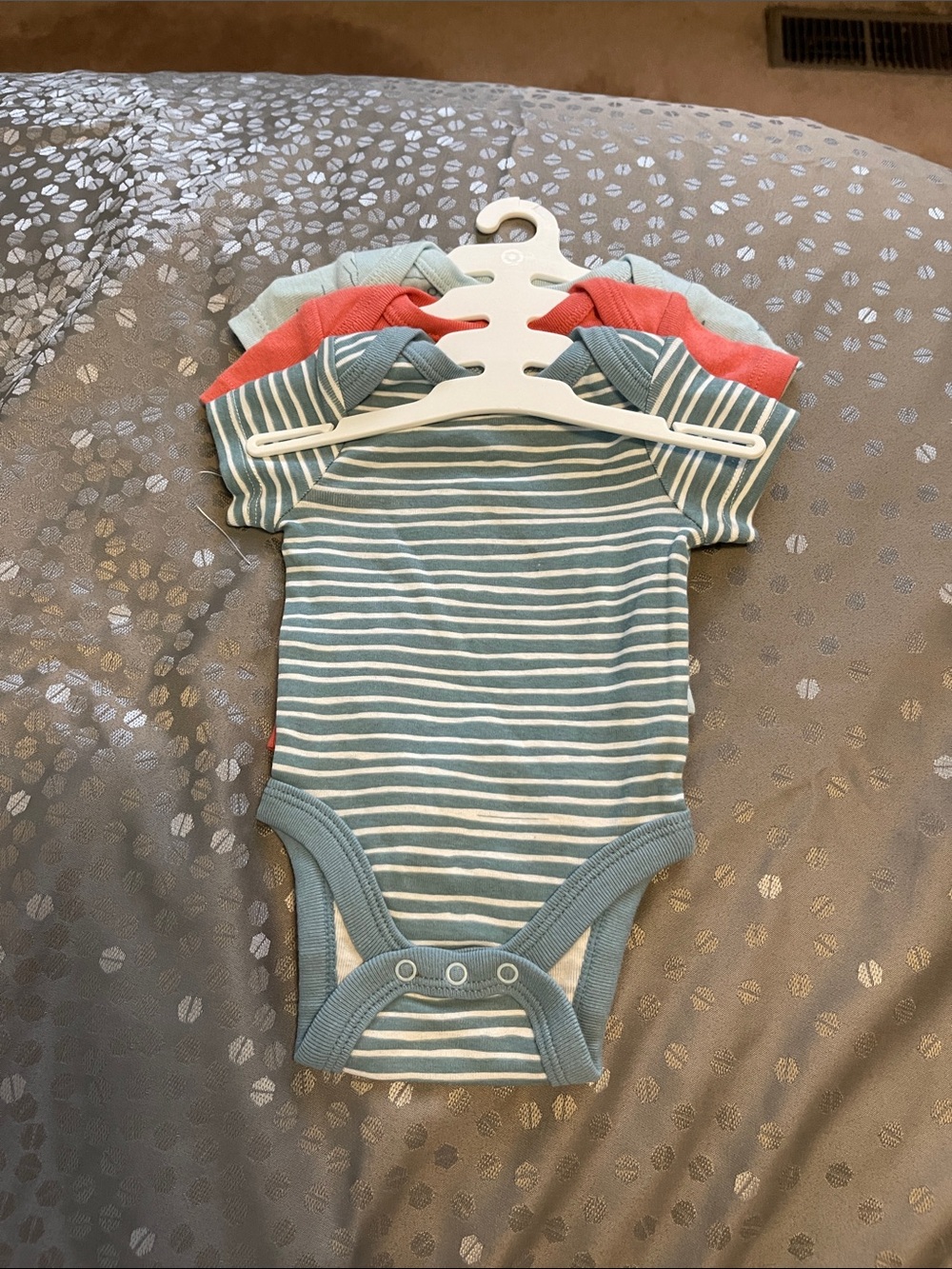 cloud island Blue and White Striped Baby One-Piece Bodysuit - 3 Pack